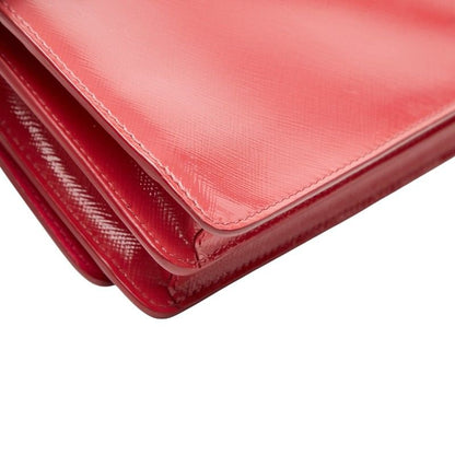 Prada Logo Crossbody Shoulder Bag Wallet Pink Saffiano Leather — view 7