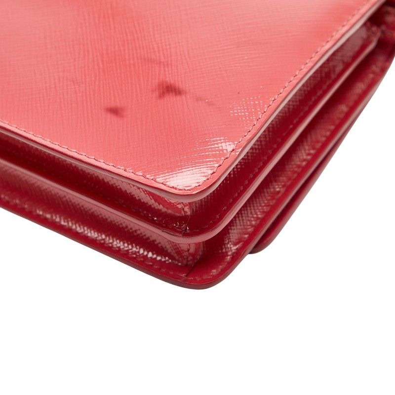 Prada Logo Crossbody Shoulder Bag Wallet Pink Saffiano Leather — view 6