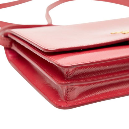 Prada Logo Crossbody Shoulder Bag Wallet Pink Saffiano Leather — view 5