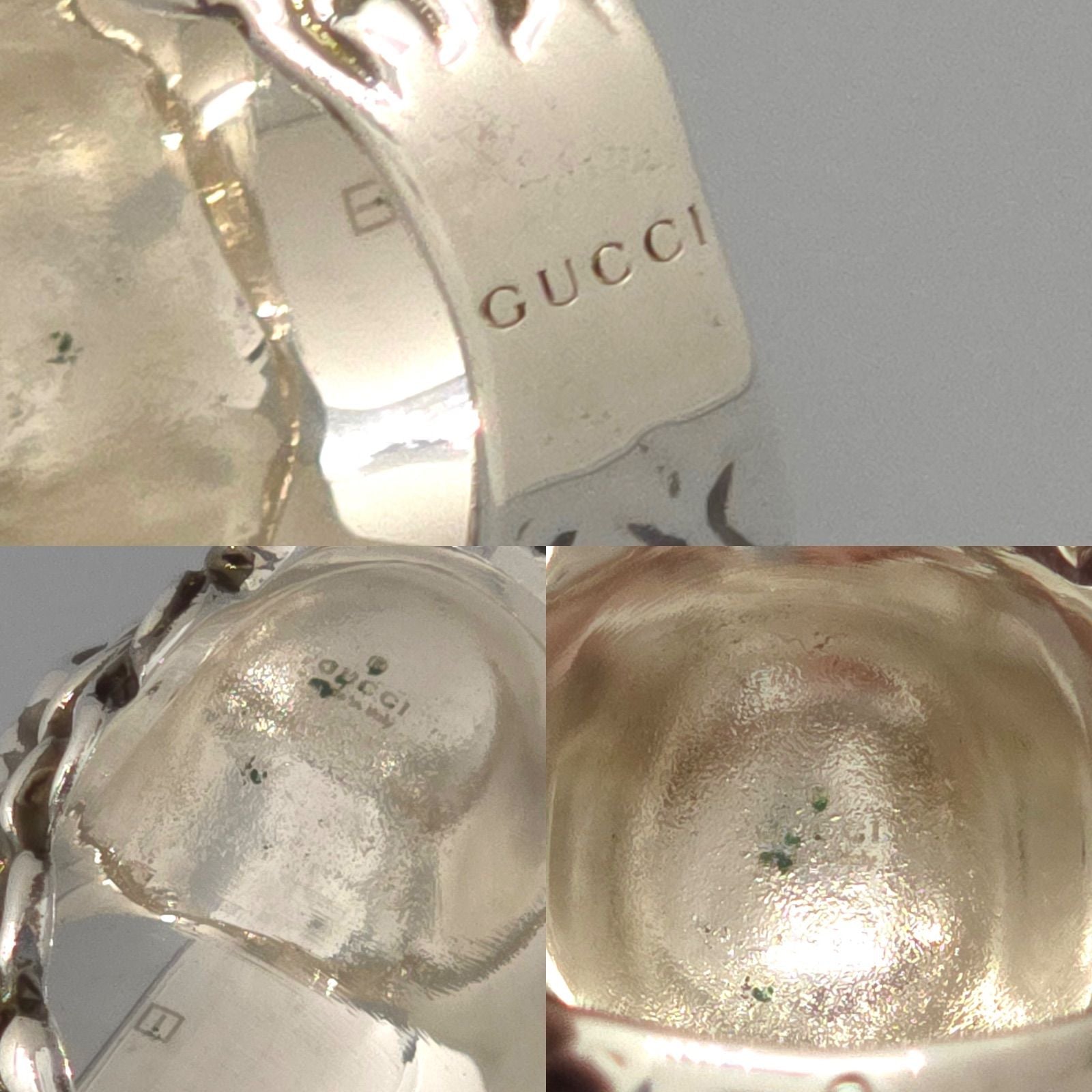 Gucci Crystal Lion Head Ring Black Aging Finish Metal — view 5