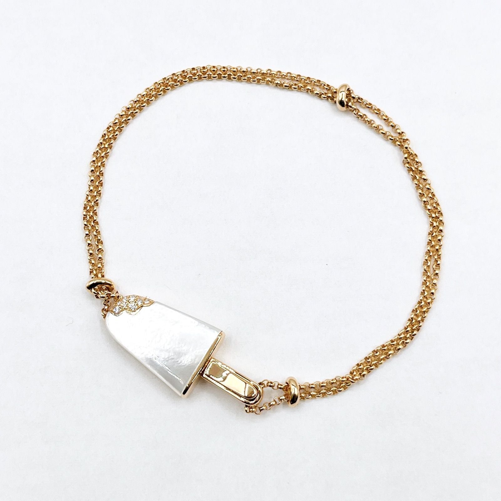 Bvlgari Shell Diamond Pink Gold Bracelet 16.5 cm — view 2