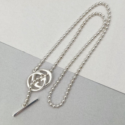 Gucci Interlocking Necklace Silver — view 5