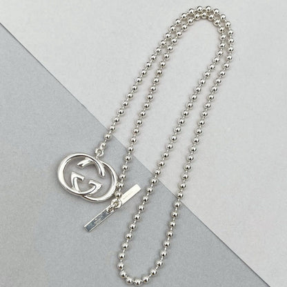Gucci Interlocking Necklace Silver — view 4