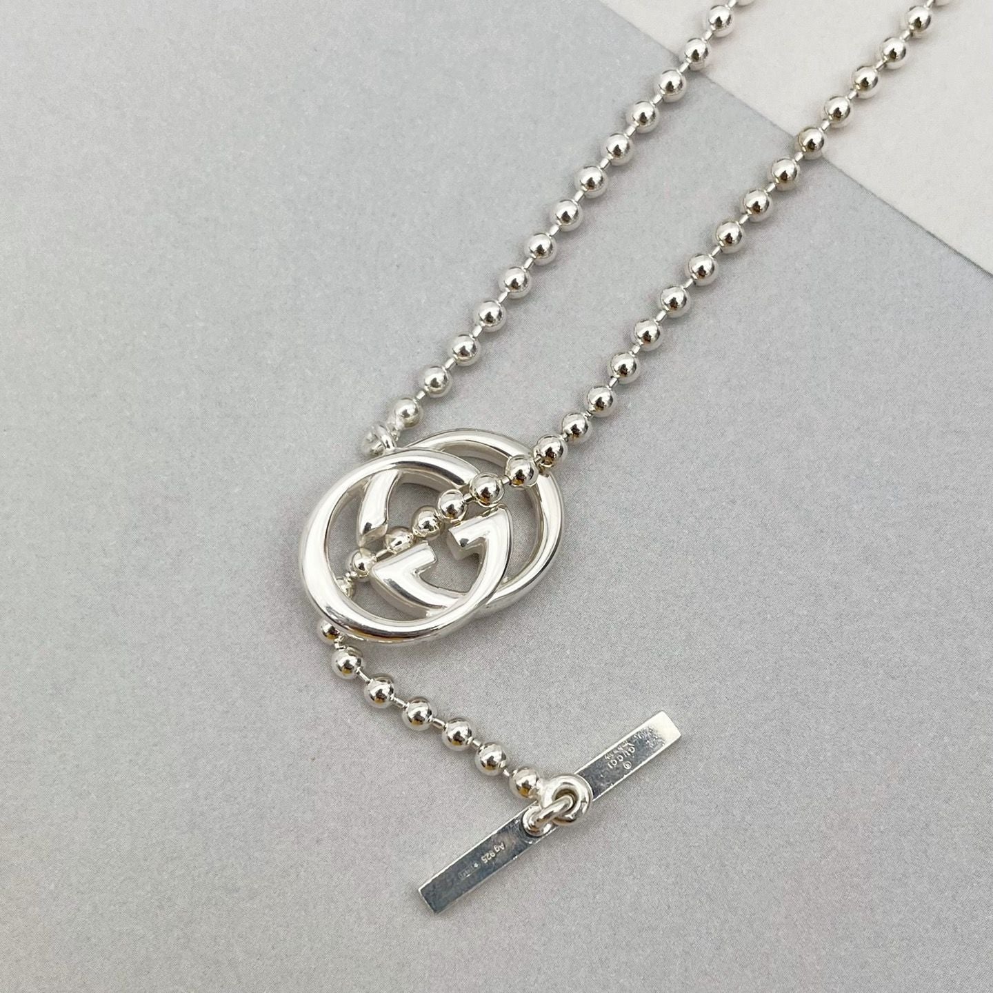 Gucci Interlocking Necklace Silver — view 6