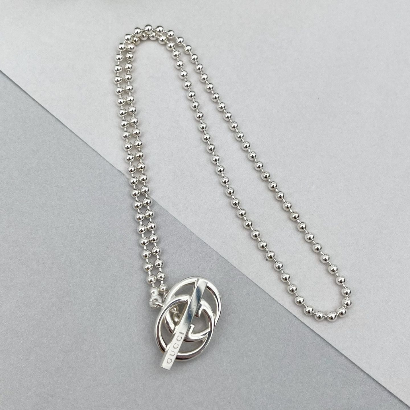 Gucci Interlocking Necklace Silver — view 2