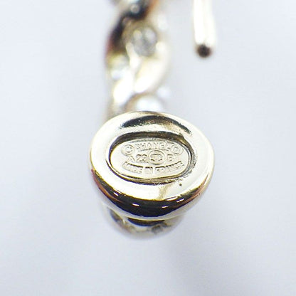 Chanel Earrings CC Logo Hoop Line Stone Imitation Pearl — view 3