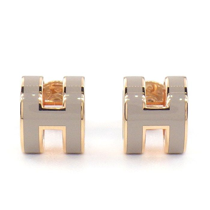 Hermes Earrings Pop Mini Brown Glace Lacca