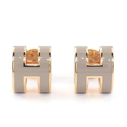 Hermes Earrings Pop Mini Brown Glace Lacca