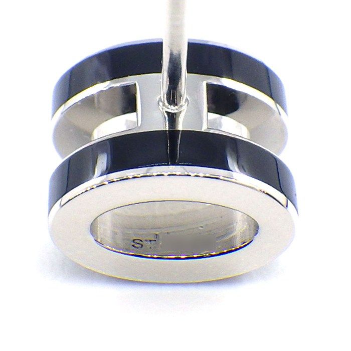Hermes Earrings Pop Mini Black Lacquer Metal — view 5