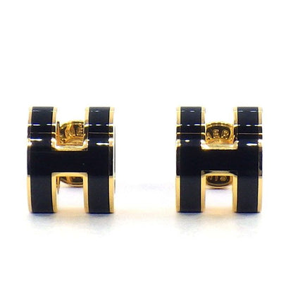 Hermes Earrings Pop Mini Black Lacquer