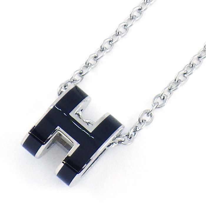 Hermes Necklace Pop Mini Black Lacquer Metal