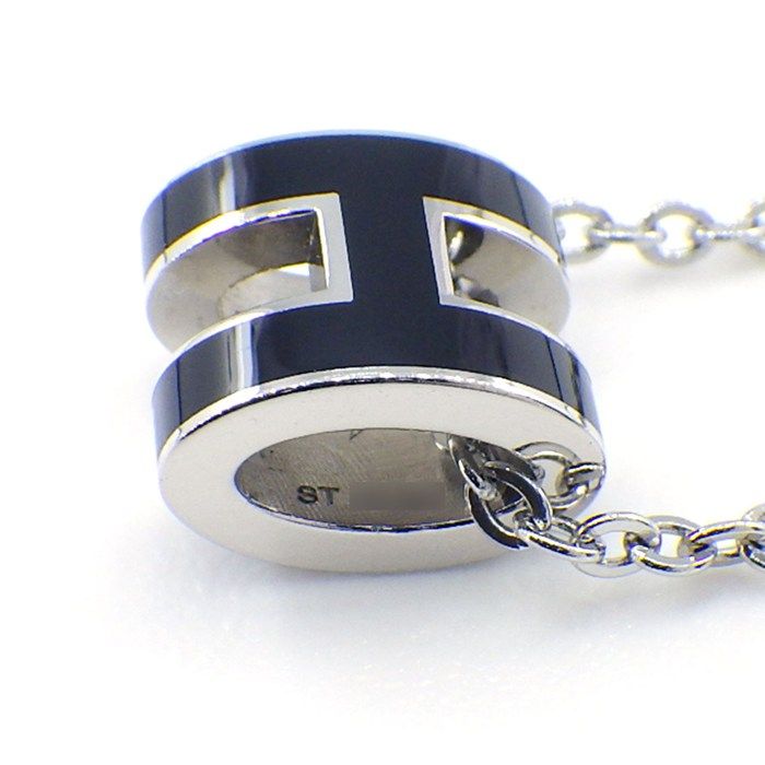 Hermes Necklace Pop Mini Black Lacquer Metal — view 5