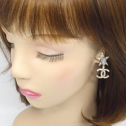 Chanel Earrings CC Logo Resin Line Stone — view 4