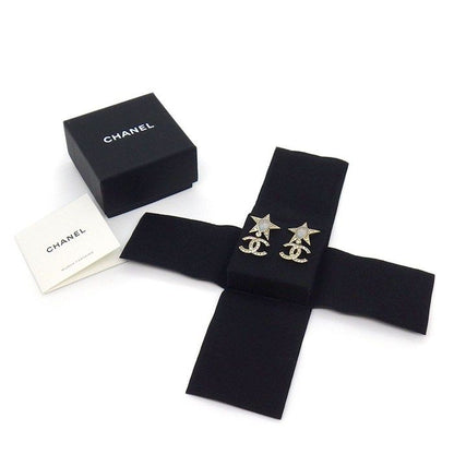 Chanel Earrings CC Logo Resin Line Stone — view 5
