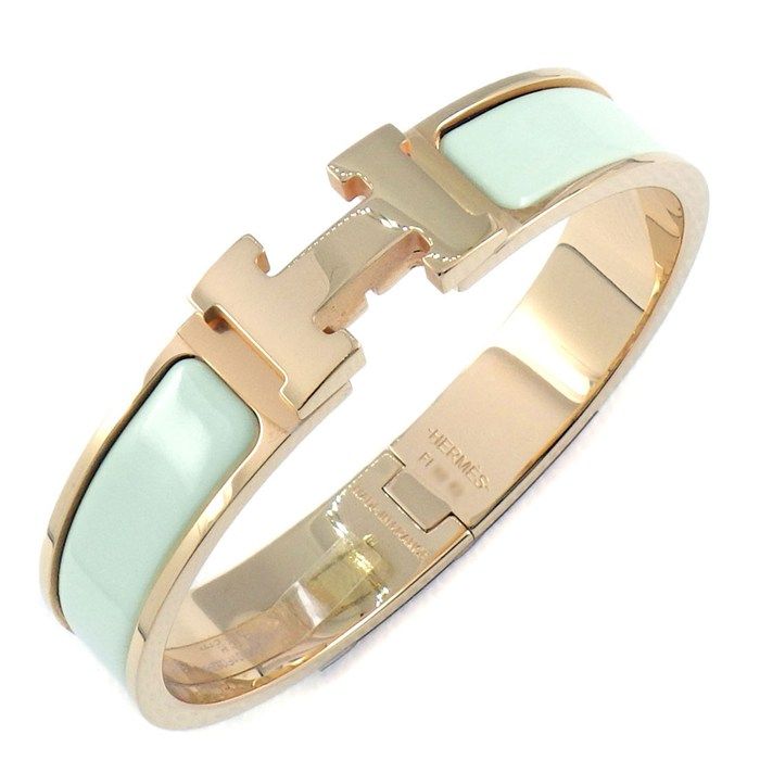 Hermes Bangle Click PM Vert Fizz Enamel Bracelet