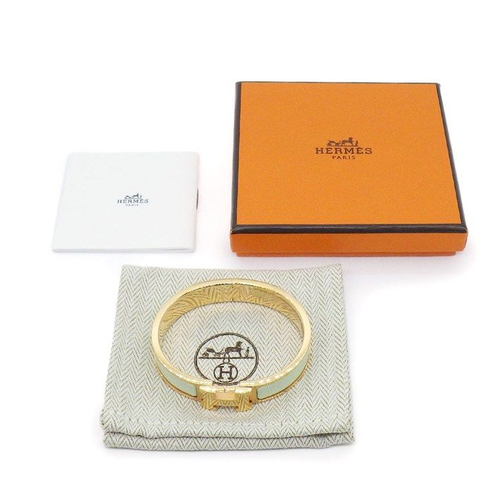 Hermes Bangle Click PM Vert Fizz Enamel Bracelet — view 8