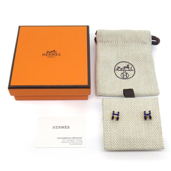 Hermes Earrings Pop Mini Blue Royal Lacquer — view 8