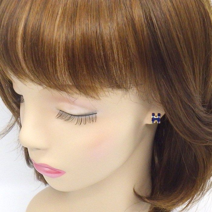 Hermes Earrings Pop Mini Blue Royal Lacquer — view 7