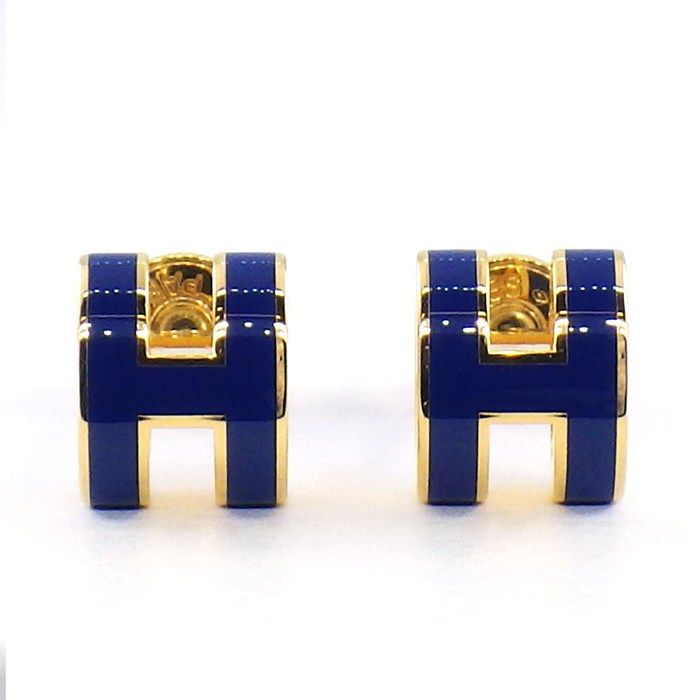 Hermes Earrings Pop Mini Blue Royal Lacquer