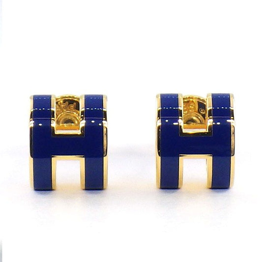 Hermes Earrings Pop Mini Blue Royal Lacquer