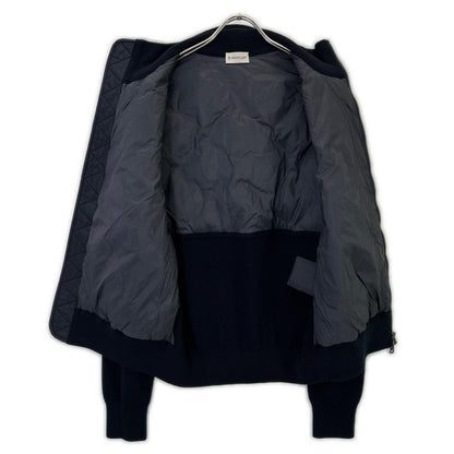 Moncler Mon Cles Navy Maglione Tricot Cardigan Knit Contrast Down Jacket — view 3