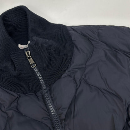 Moncler Mon Cles Navy Maglione Tricot Cardigan Knit Contrast Down Jacket — view 9