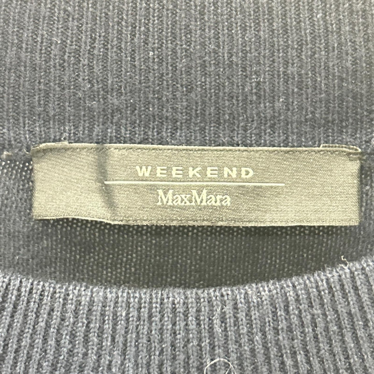 Max Maraweekend Navy Silk Wool Mock Neck Knit Dress — view 3