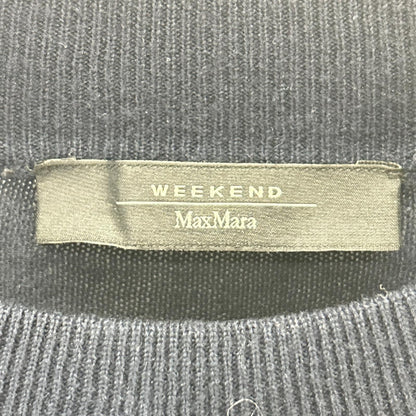 Max Maraweekend Navy Silk Wool Mock Neck Knit Dress — view 3