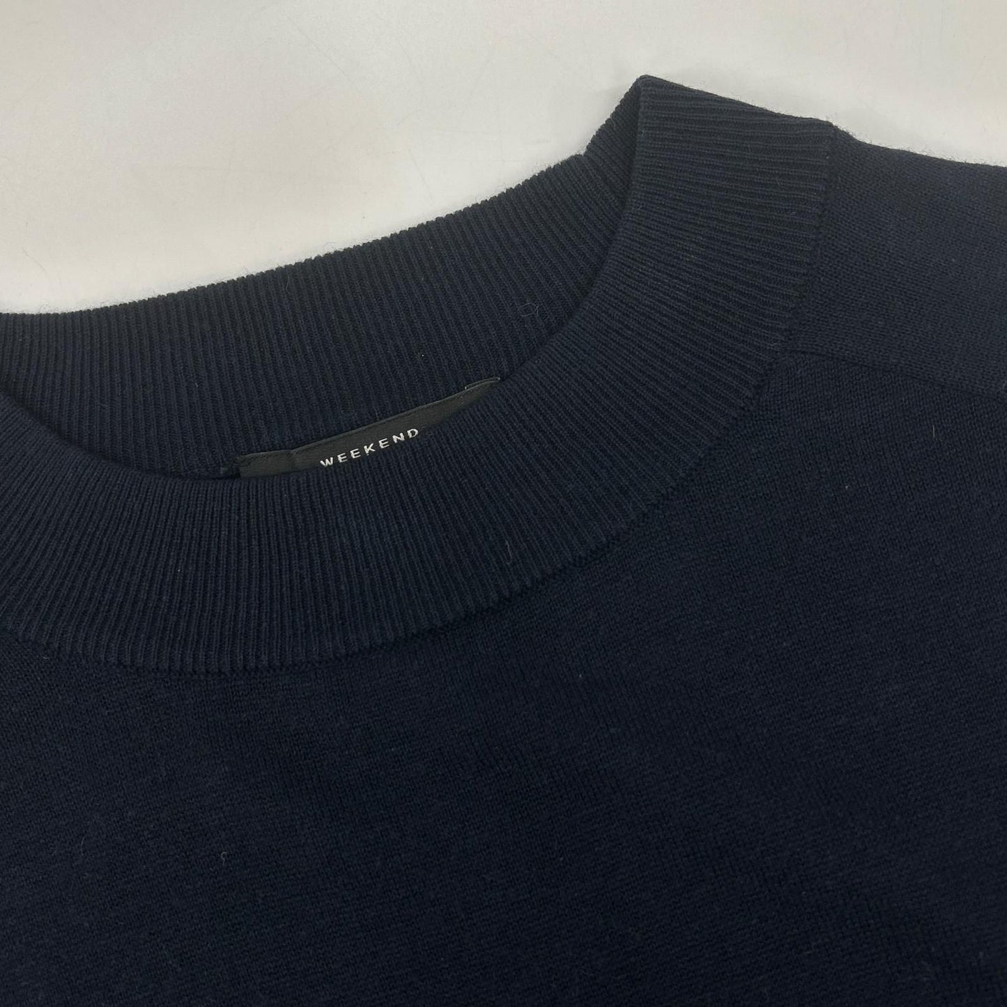 Max Maraweekend Navy Silk Wool Mock Neck Knit Dress — view 6