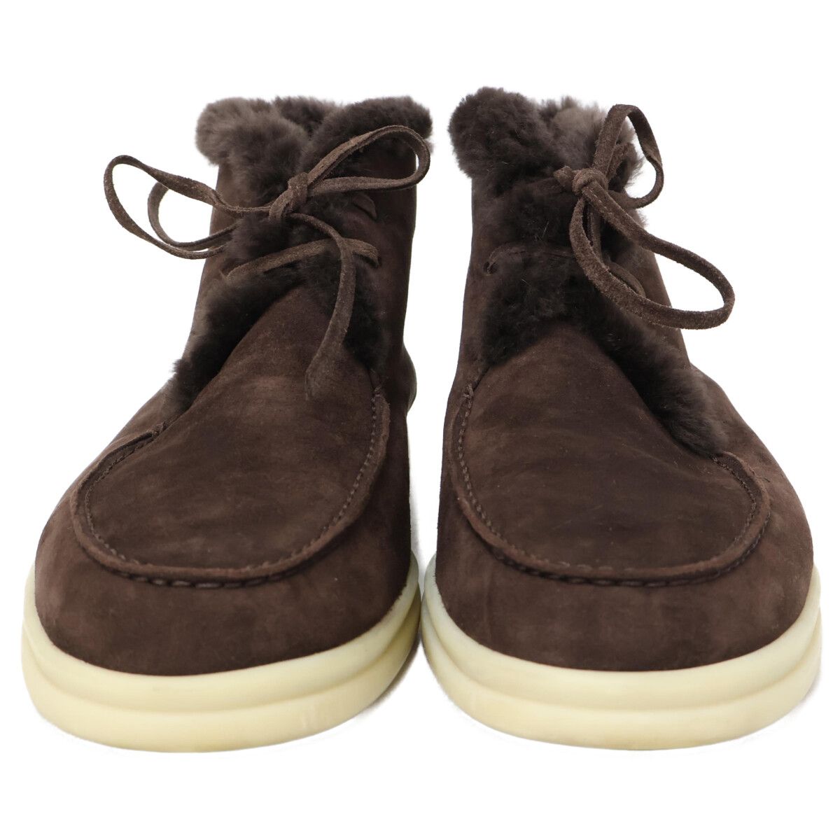 Loro Piana Shearling Leather Boa Chukka Boots — view 2