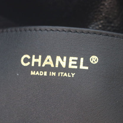 Chanel Black Caviar Leather Gold Quilted Chain Backpack — view 8
