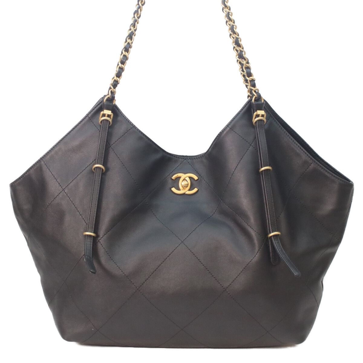 Chanel Black Calfskin Shopping Tote
