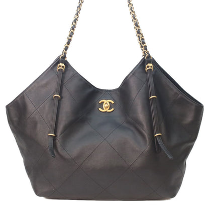 Chanel Black Calfskin Shopping Tote