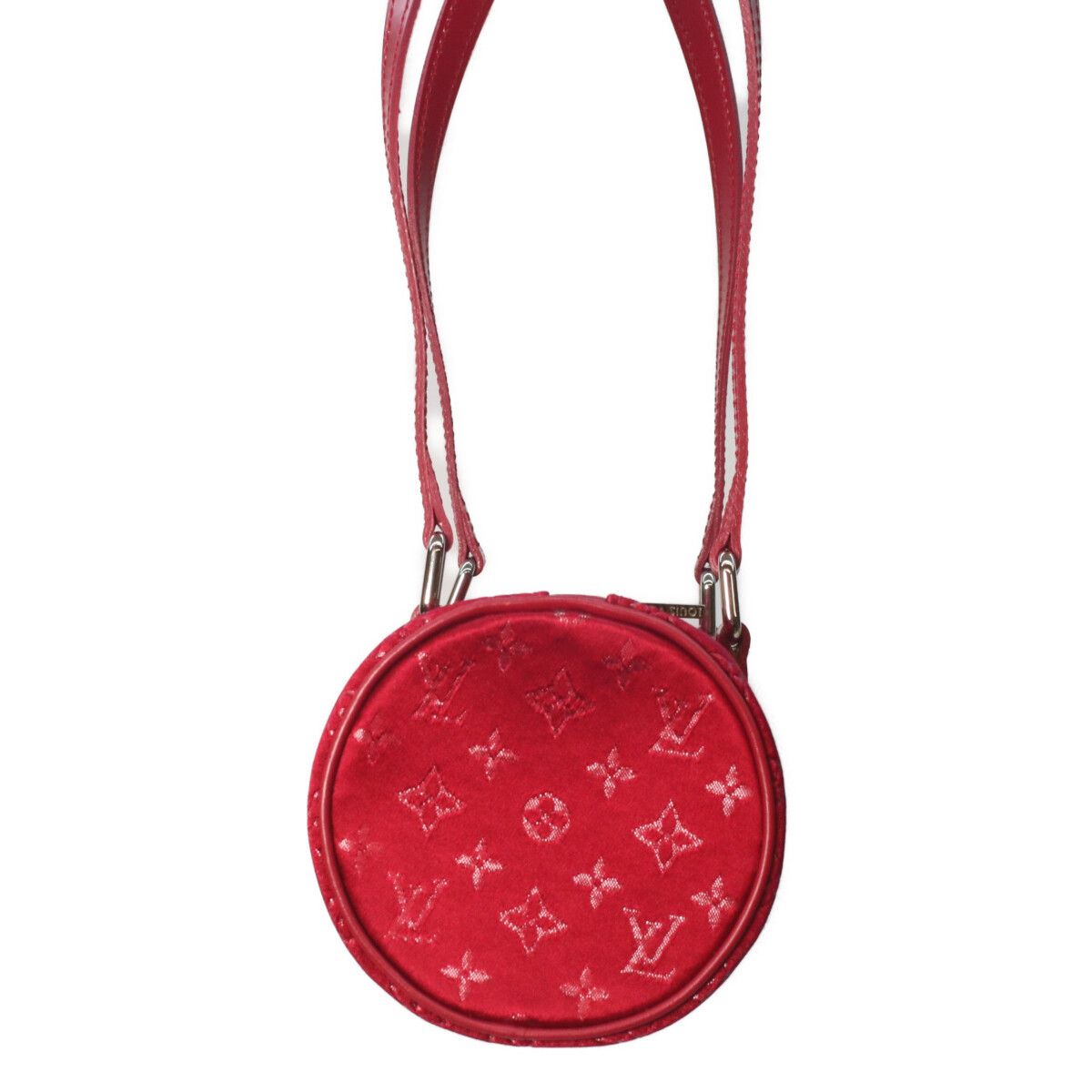 Louis Vuitton Red Monogram Satin Little Papillon Handbag — view 4