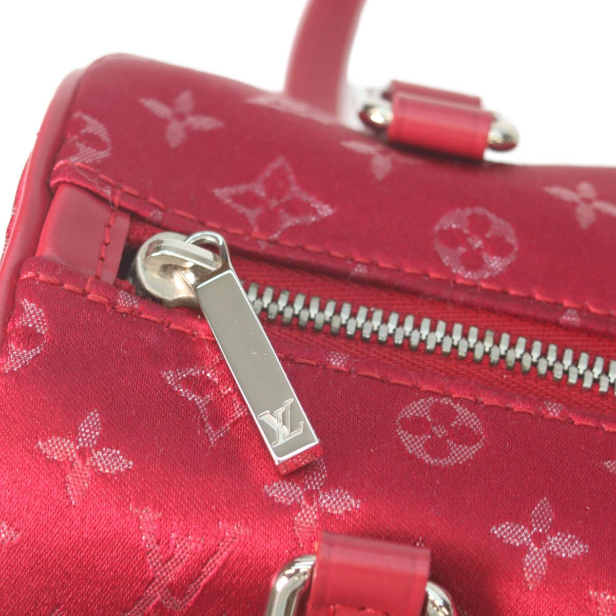 Louis Vuitton Red Monogram Satin Little Papillon Handbag — view 6