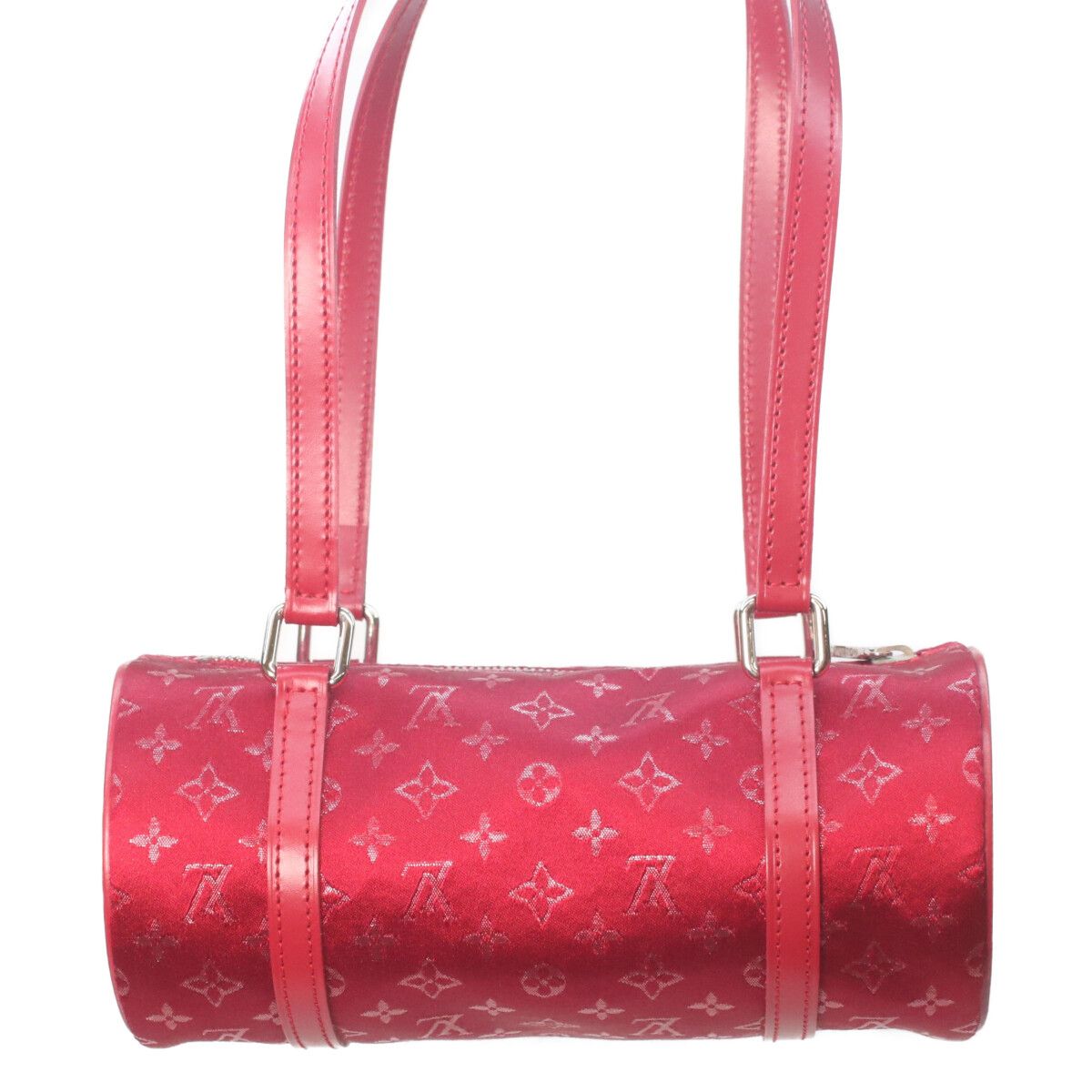 Louis Vuitton Red Monogram Satin Little Papillon Handbag — view 3