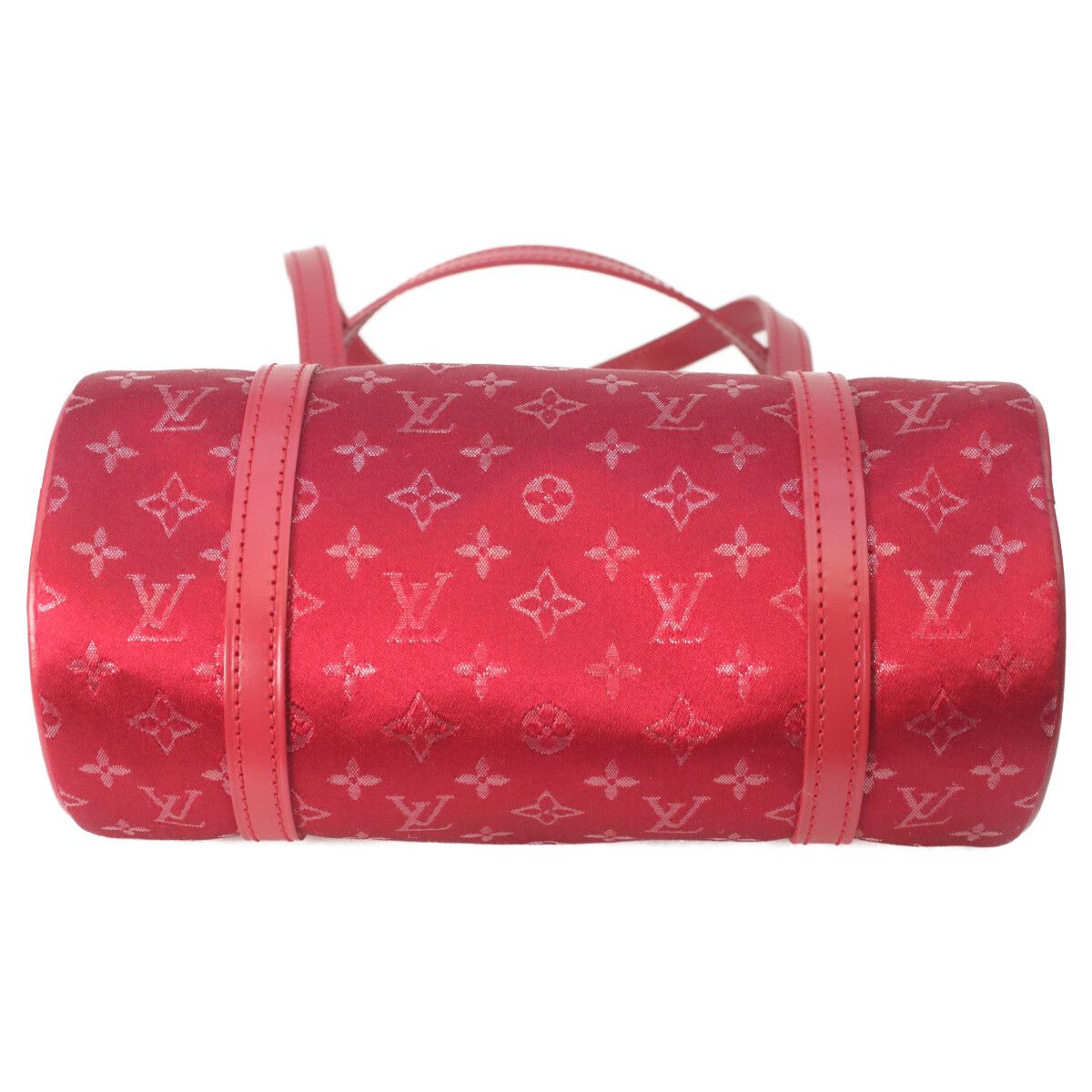 Louis Vuitton Red Monogram Satin Little Papillon Handbag — view 5