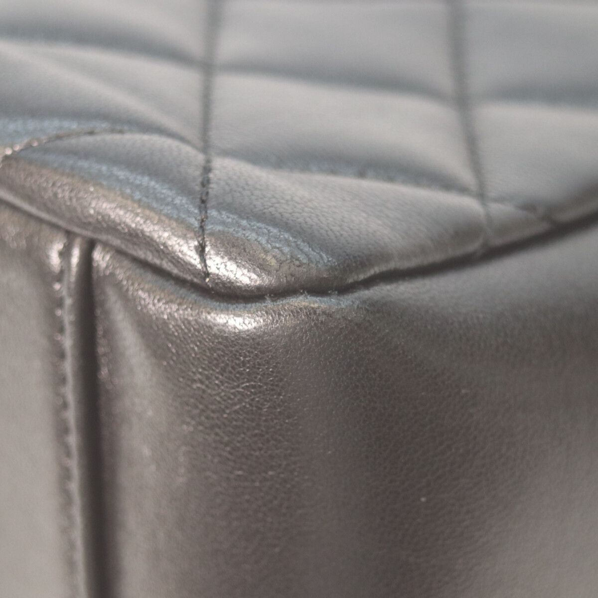 Chanel Black Shiny Lambskin Gold Small Shopping Tote — view 8