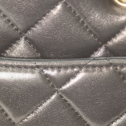 Chanel Black Shiny Lambskin Gold Small Shopping Tote — view 7
