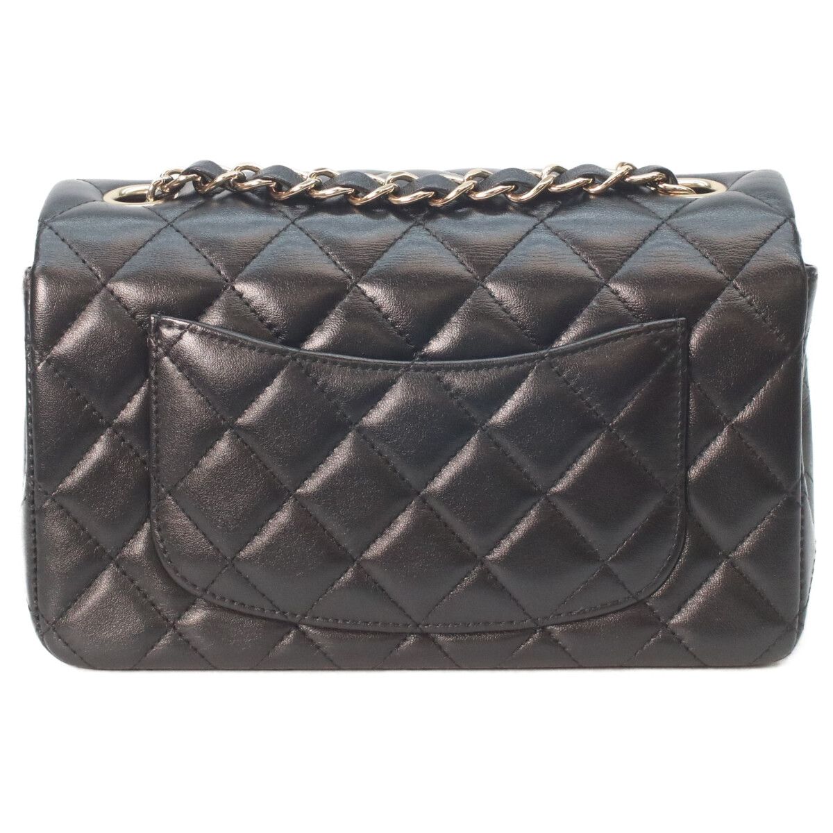 Chanel Black Lamb Gold Mini Quilted 20 Chain Shoulder Bag — view 3