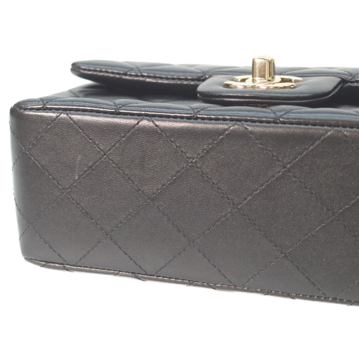 Chanel Black Lamb Gold Mini Quilted 20 Chain Shoulder Bag — view 6