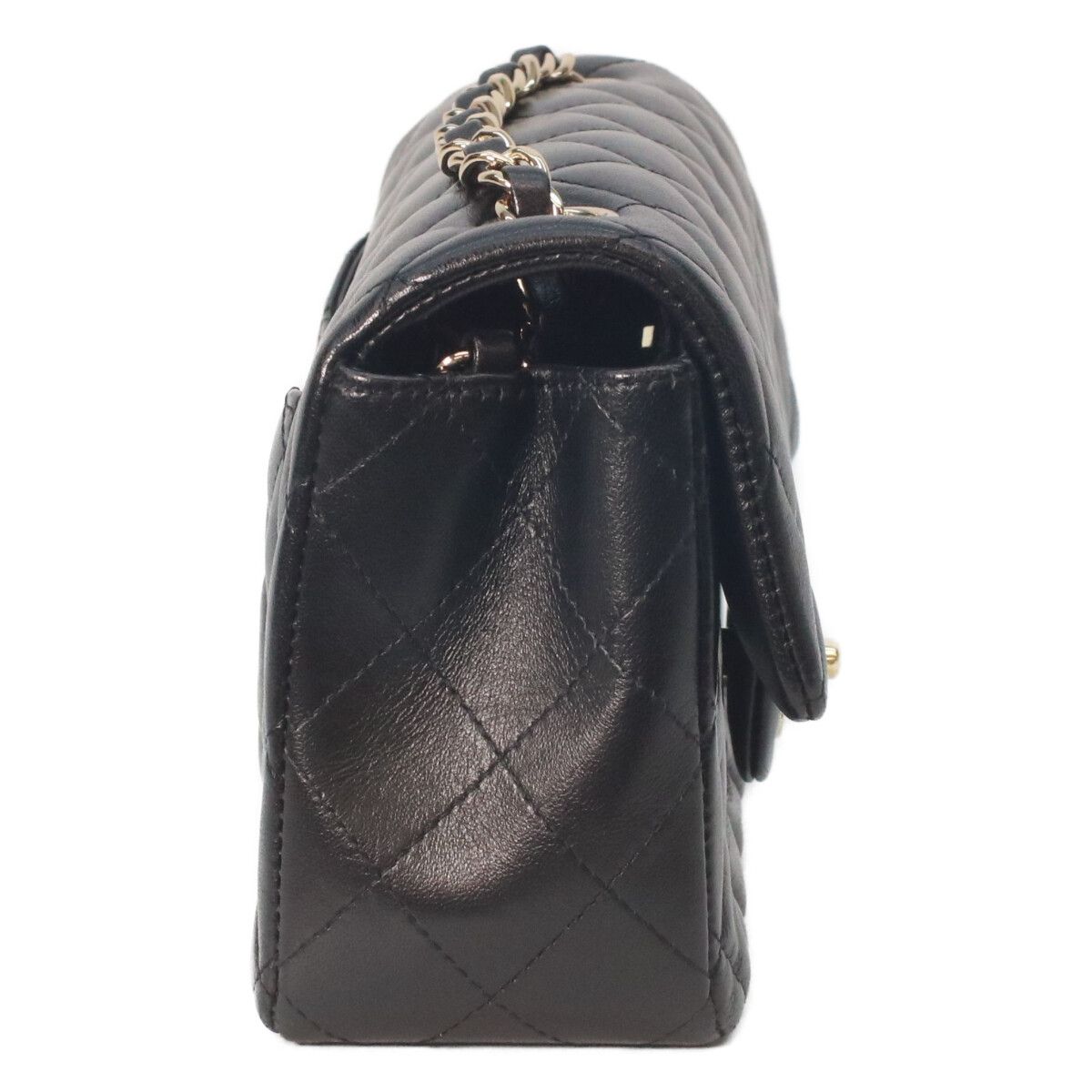 Chanel Black Lamb Gold Mini Quilted 20 Chain Shoulder Bag — view 4