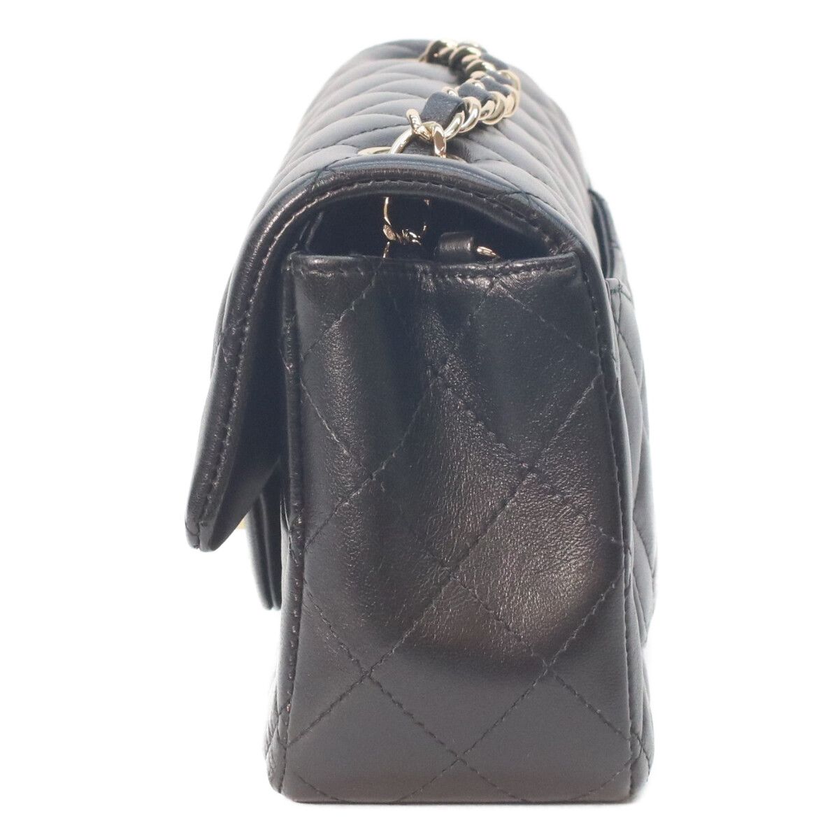 Chanel Black Lamb Gold Mini Quilted 20 Chain Shoulder Bag — view 2