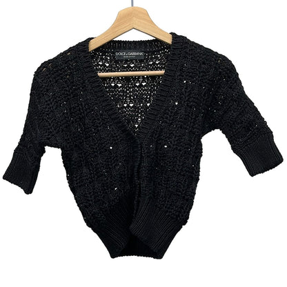 Dolce & Gabbana Cardigan 36 S Black Short Sleeve