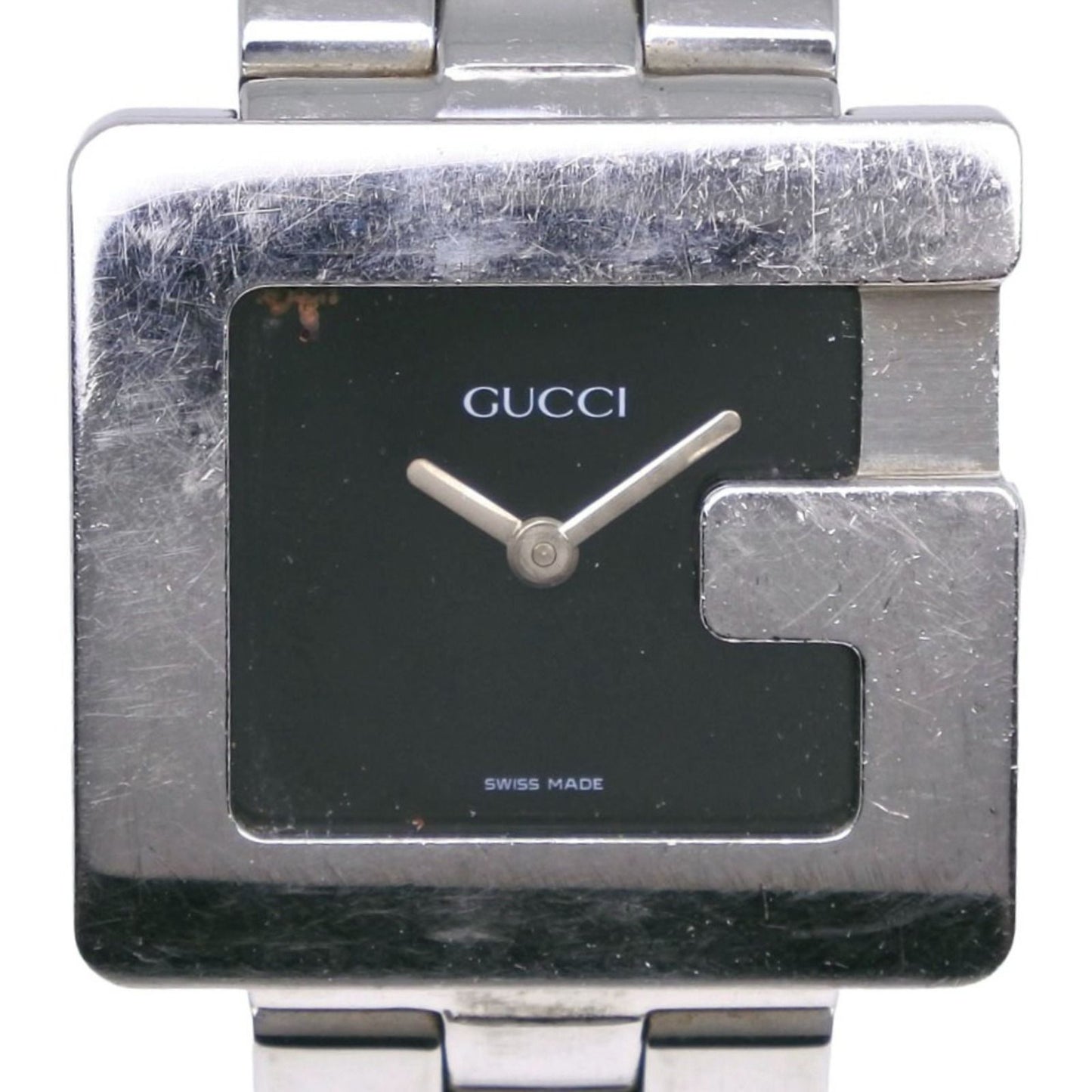 Gucci Watch Stainless Steel Quartz Analog Display Boys Black Dial