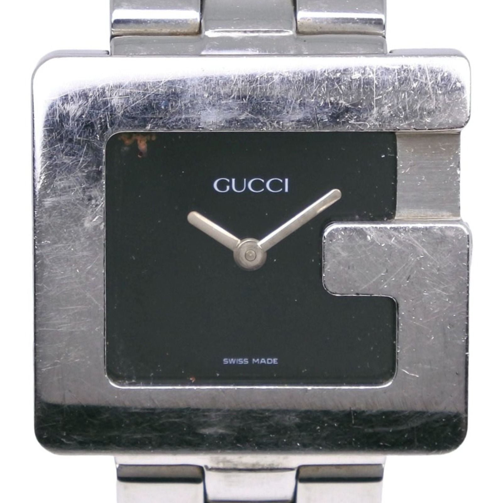 Gucci Watch Stainless Steel Quartz Analog Display Boys Black Dial