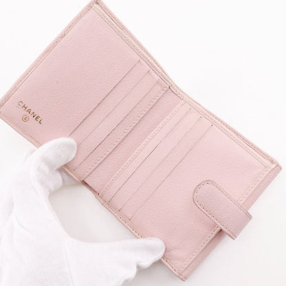 Chanel Camellia Leather Pink Bifold Wallet — view 4