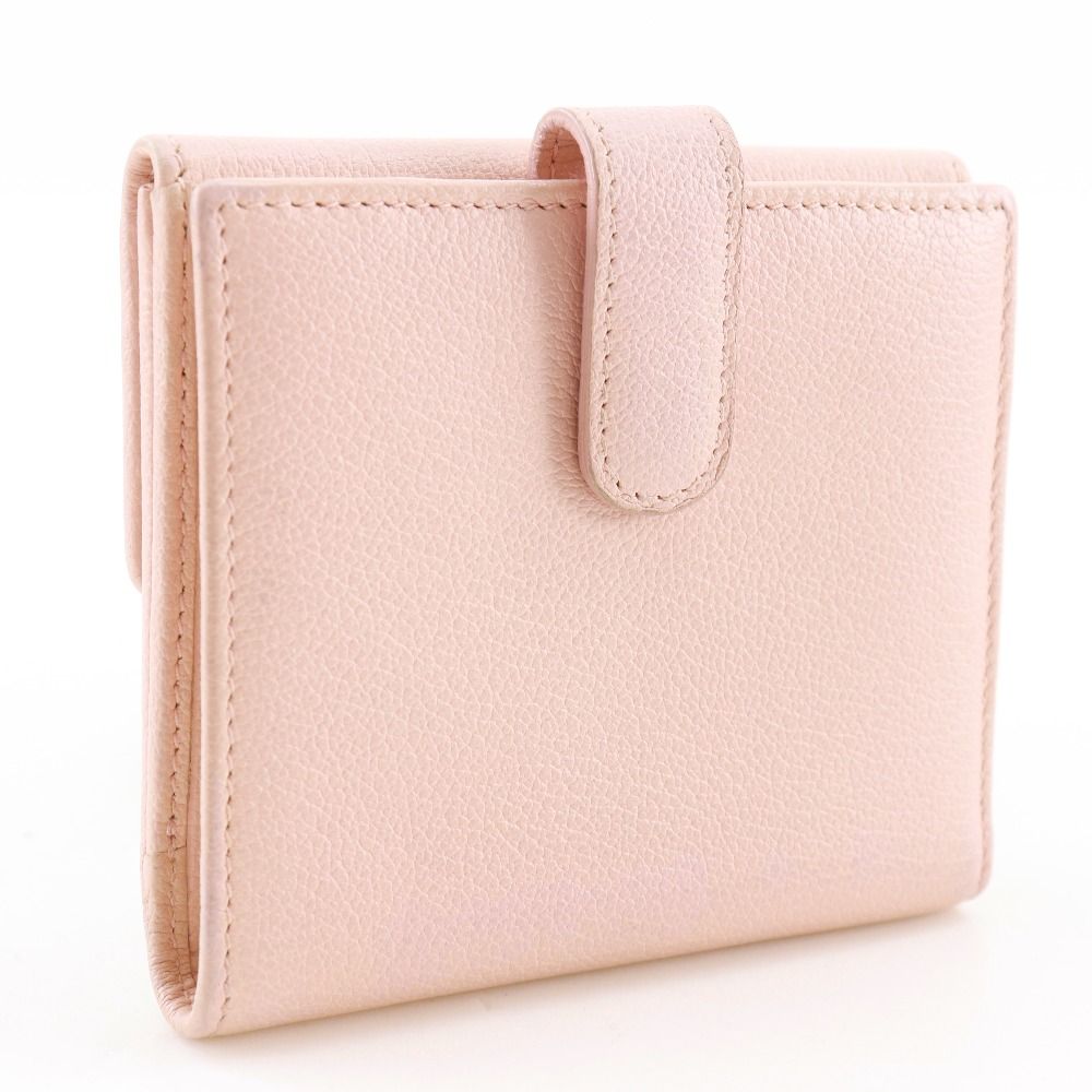 Chanel Camellia Leather Pink Bifold Wallet — view 3