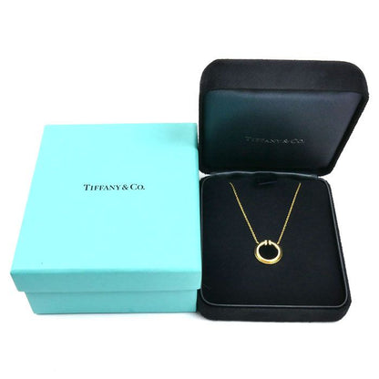Tiffany & Co 18k Yellow Gold T Two Circle Necklace Onyx Diamond 41 46 cm — view 7