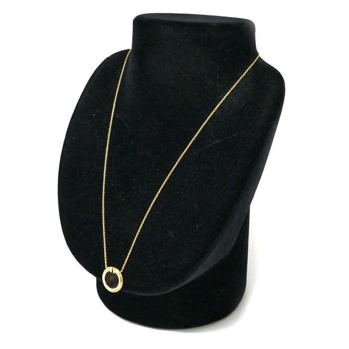 Tiffany & Co 18k Yellow Gold T Two Circle Necklace Onyx Diamond 41 46 cm — view 6